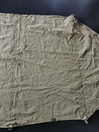 U.S. Army, 1943 dated tent, shelter half. Khaki, well used, repaired