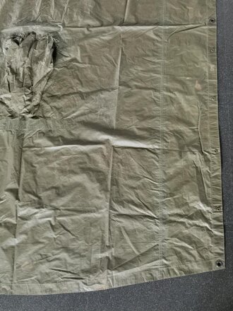 U.S. Army, 1968 dated Poncho, coated Nylon twill. Used, soft