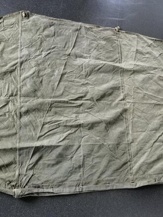 U.S. Army, 1958 ?  dated tent, shelter half. OD, well used, repaired