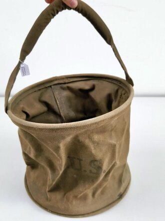 U.S. Army, 1943 dated water bucket, folding. Khaki. used