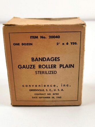 U.S. Army 1942 dated Box for "one dozen bandages " empty