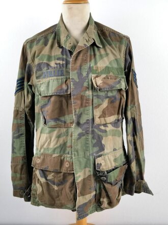 U.S. Airforce 1980´s woodland jacket, size small regular. Used, insignia original sewn