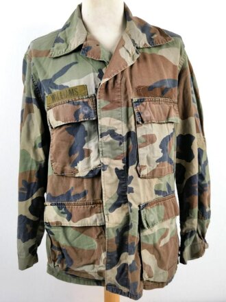 U.S. Army cold war woodland jacket, size medium  Used, insignia original sewn