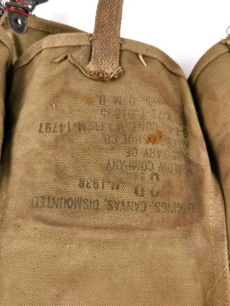 U.S. Army 1943 dated leggings, Canvas, M-1938. Size 3R, used, uncleaned