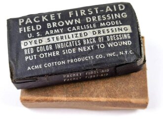 US. WWII First aid dressing, unopened in cardboard