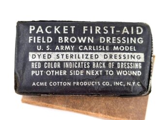 US. WWII First aid dressing, unopened in cardboard