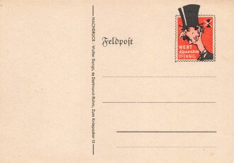 Feldpost Spottkarte " Wert keinen Pfennig" Chamberlain. Ungelaufen