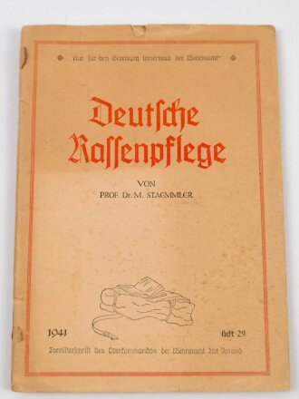 "Deutsche Rassenpflege" Tornisterschrift,...