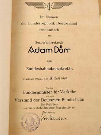 Deutsche Reichsbahn, Bundesbahn. Werdegang eines Betriebswartes von 1941 - 1975.