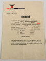 NSDAP Oberstes Parteigericht, Schriftverkehr bezüglich eines ausschluss aus der NSDAP wegen parteischädigender Äußerungen