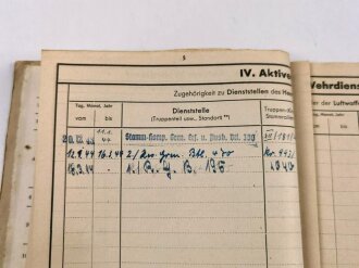 Wehrstammbuch eines Jungen aus Worms, eingestellt am 20.12.43 bei Stamm Kompenie Greandier Ersatz und Ausbildungs Btl 390 Mutzig / Elsaß