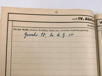 Wehrstammbuch eines Jungen aus Worms, eingestellt am 20.12.43 bei Stamm Kompenie Greandier Ersatz und Ausbildungs Btl 390 Mutzig / Elsaß