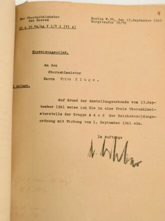 Umfangreicher Papiernachlass eines Angehörigen der Landespolizei, später Militäranwärter, dann als Oberzahlmeister an der Ostfront