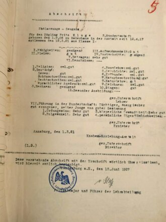 Umfangreicher Papiernachlass eines Angehörigen der Landespolizei, später Militäranwärter, dann als Oberzahlmeister an der Ostfront