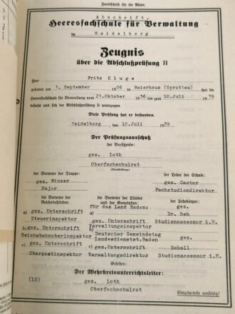 Umfangreicher Papiernachlass eines Angehörigen der Landespolizei, später Militäranwärter, dann als Oberzahlmeister an der Ostfront