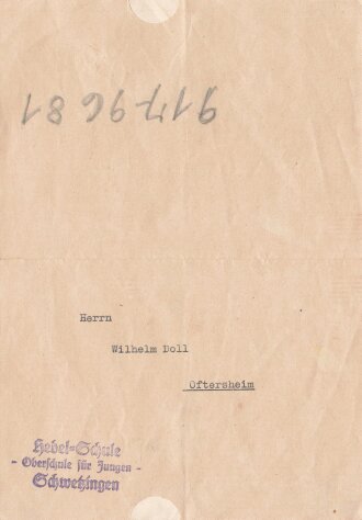 Papiere eines Angehörigen Deutsches Jungvolk Jungstamm Oftersheim, später Offiziersbewerber bei der Wehrmacht, verstorben durch verwundung im Reserve Lazarett Tübingen am 9.Juni 1945