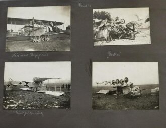 1.Weltkrieg, 278 Fotos aug grossformatigen Blättern 35 x 50cm eines Angehörigen der Fliegertruppe in Russland 1916 , Türkei, Metz 1917, Champagne 1917, Sedan . Grenzschutz Flieger Abteilung 429 in 1919