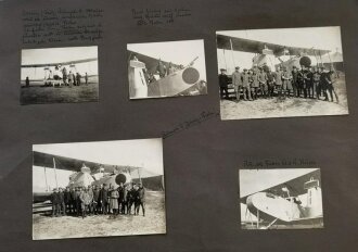 1.Weltkrieg, 278 Fotos aug grossformatigen Blättern 35 x 50cm eines Angehörigen der Fliegertruppe in Russland 1916 , Türkei, Metz 1917, Champagne 1917, Sedan . Grenzschutz Flieger Abteilung 429 in 1919