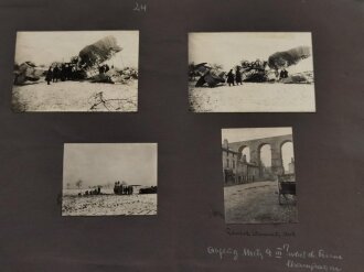 1.Weltkrieg, 278 Fotos aug grossformatigen Blättern 35 x 50cm eines Angehörigen der Fliegertruppe in Russland 1916 , Türkei, Metz 1917, Champagne 1917, Sedan . Grenzschutz Flieger Abteilung 429 in 1919