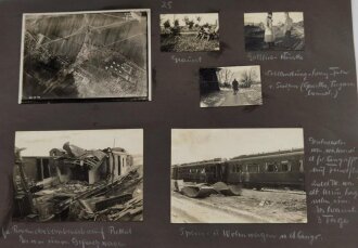 1.Weltkrieg, 278 Fotos aug grossformatigen Blättern 35 x 50cm eines Angehörigen der Fliegertruppe in Russland 1916 , Türkei, Metz 1917, Champagne 1917, Sedan . Grenzschutz Flieger Abteilung 429 in 1919