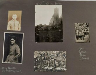 1.Weltkrieg, 278 Fotos aug grossformatigen Blättern 35 x 50cm eines Angehörigen der Fliegertruppe in Russland 1916 , Türkei, Metz 1917, Champagne 1917, Sedan . Grenzschutz Flieger Abteilung 429 in 1919