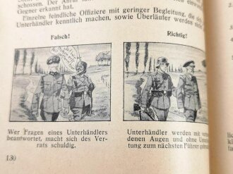 "Unterrichtsbuch für Soldaten" E. Ausgabe für mot. Truppen, Kriegsausgang 1942, 369 Seiten, Titelseite geklebt