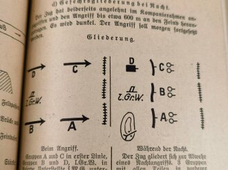 "Lehrbeispiele für das Gefecht des Schützenzuges und der Schützenkompanie zu 12 Gruppen" datiert 1940, 103 Seiten, DIN A5