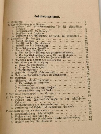 "Lehrbeispiele für das Gefecht des Schützenzuges und der Schützenkompanie zu 12 Gruppen" datiert 1940, 103 Seiten, DIN A5