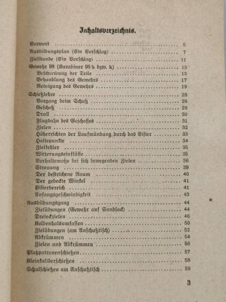 "Schießausbildung mit Gewehr" Kriegsausgabe 1940, 110 Seiten, DIN A5