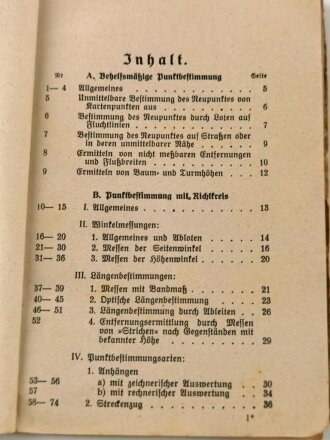 H. Dv. 141/2 "Truppenvermessungsdienst" Heft 2, 65 Seiten, datiert 1936, DIN A6