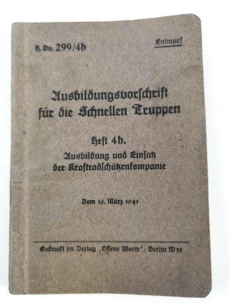 H. Dv. 299/4b "Ausbildungsvorschrift für die...