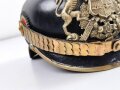 Württemberg, Pickelhaube für einen einjährig Freiwilligen im Grenadier Regiment 119 oder 123.. Ungereinigtes Stück