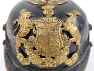 Württemberg, Pickelhaube für Mannschaften der Feldartillerie . Kokarden und Kinnriemen fehlen