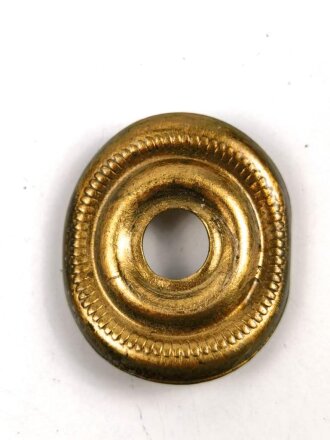 Rosette für eine Schuppenkette für eine Pickelhaube, Buntmetall, Durchmesser 32mm