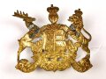 Württemberg, Emblem für eine Pickelhaube für Mannschaften, golden, Abstand der Splinte 57mm, defekt und gelötet