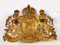 Bayern, Emblem für eine Pickelhaube für Offiziere, golden , Abstand der Gewindestangen 73mm