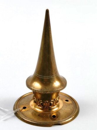 Spitze für eine Pickelhaube, Messing,  abschraubbar