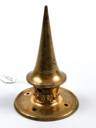 Spitze für eine Pickelhaube, Messing,  abschraubbar