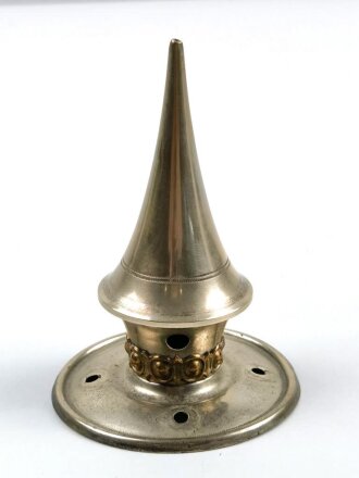 Spitze für eine Pickelhaube, silbern,  abschraubbar