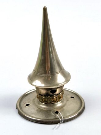 Spitze für eine Pickelhaube, silbern,  abschraubbar