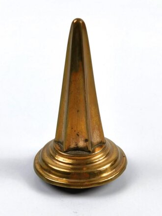 Aufschraubbare Spitze für eine Pickelhaube Hessen , Messing , Durchmesser 54mm, Durchmesser der Gewindestange 8,5mm