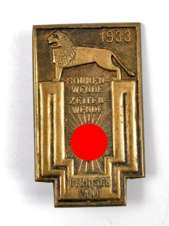 Metallabzeichen " Sonnenwende Zeitenwende 1933" bergisch Land