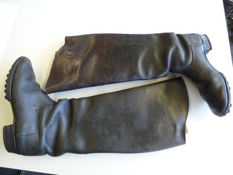 Paar Stiefel für berittene deutsch 1.Weltkrieg, Sohlenlänge 27,5cm, Schaftlänge hinten bis Sohle 46cm