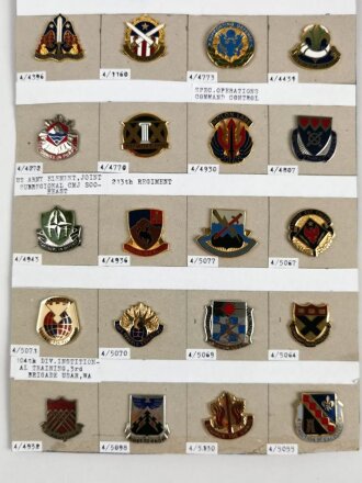 U.S. Army, Unit Crest collection, 20 x