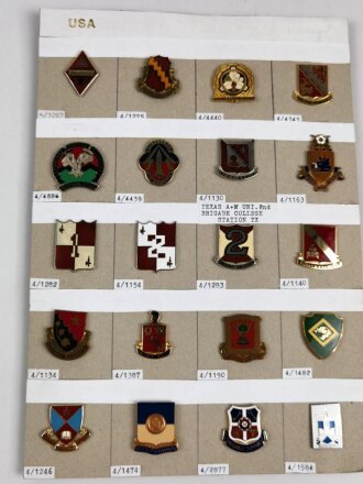 U.S. Army, Unit Crest collection, 20 x