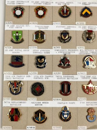 U.S. Army, Unit Crest collection, 20 x