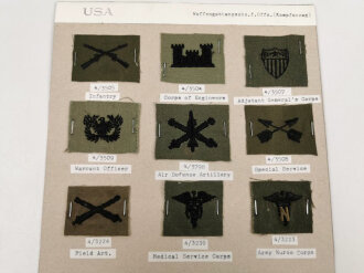 U.S. Army, Sammlung Waffengattungsabzeichen , jeweils auf...