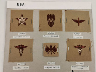 U.S. Army, Sammlung Waffengattungsabzeichen , jeweils auf...