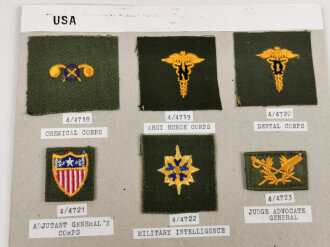 U.S. Army, Sammlung Waffengattungsabzeichen , jeweils auf...