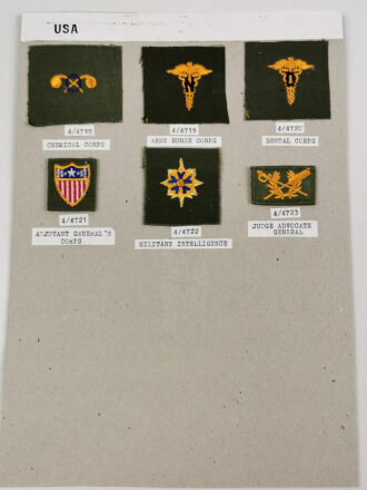 U.S. Army, Sammlung Waffengattungsabzeichen , jeweils auf...